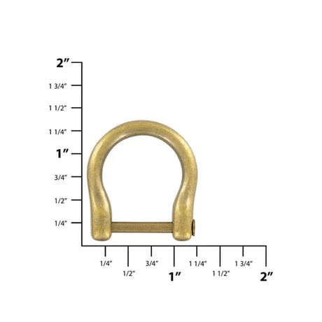 3/4" Antique Brass, Horseshoe Ring with Screw-In Pin, Zinc Alloy, #P-2079-ANTB