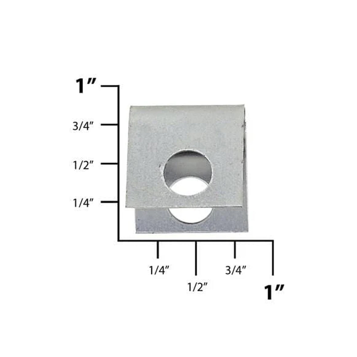 3/4" Silver, Clip, Raw Steel, #L-1218