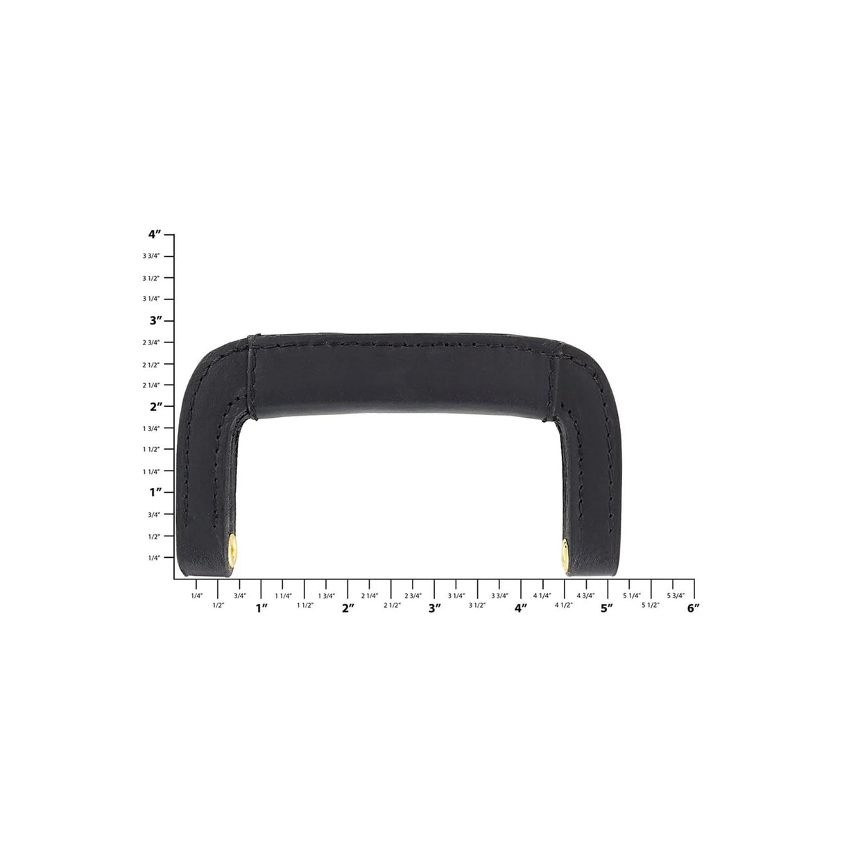 4 1/2" Black, Padded Post Handle, Leather, #L-1666-BLK