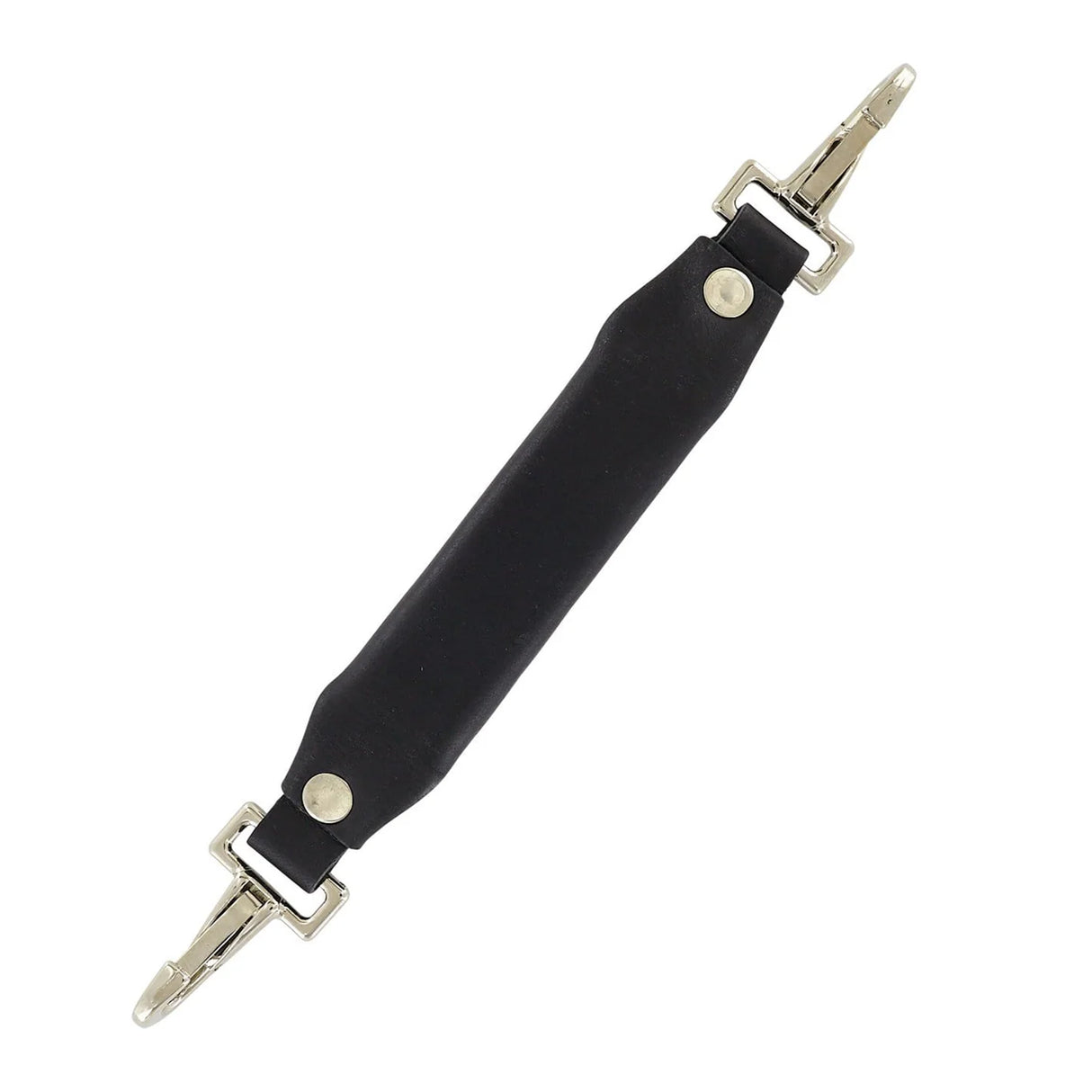 5 1/4" Black, Emergency Handle with Nickel Hardware, Leather, #67N-BLK