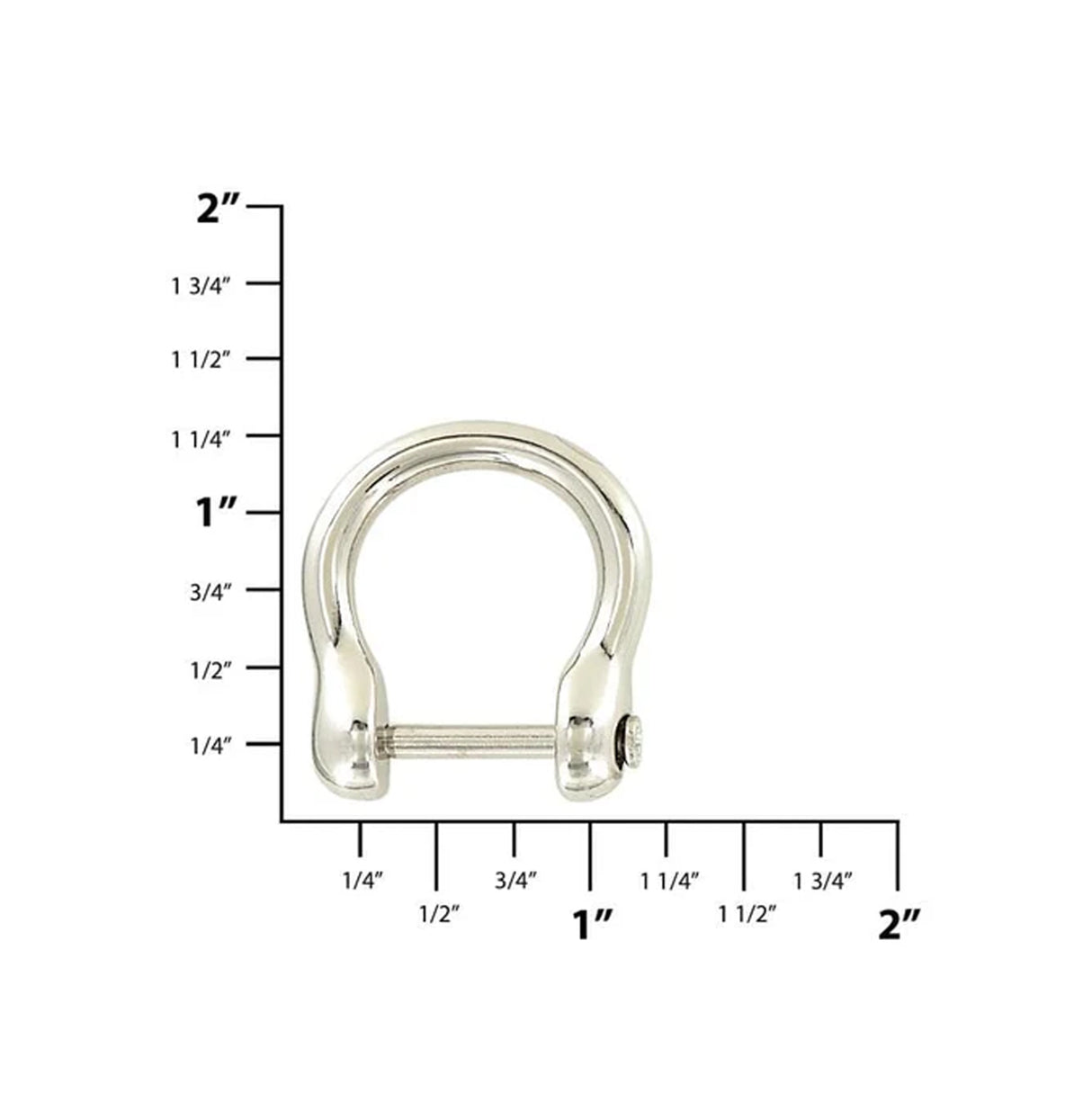 5/8" Shiny Nickel, Horseshoe Ring with Screw-In Pin, Zinc Alloy, #P-2231-NIC