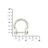 5/8" Shiny Nickel, Horseshoe Ring with Screw-In Pin, Zinc Alloy, #P-2231-NIC