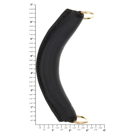 7" Black, Handle with Gold Hardware, Leather, #L-1847-BLK