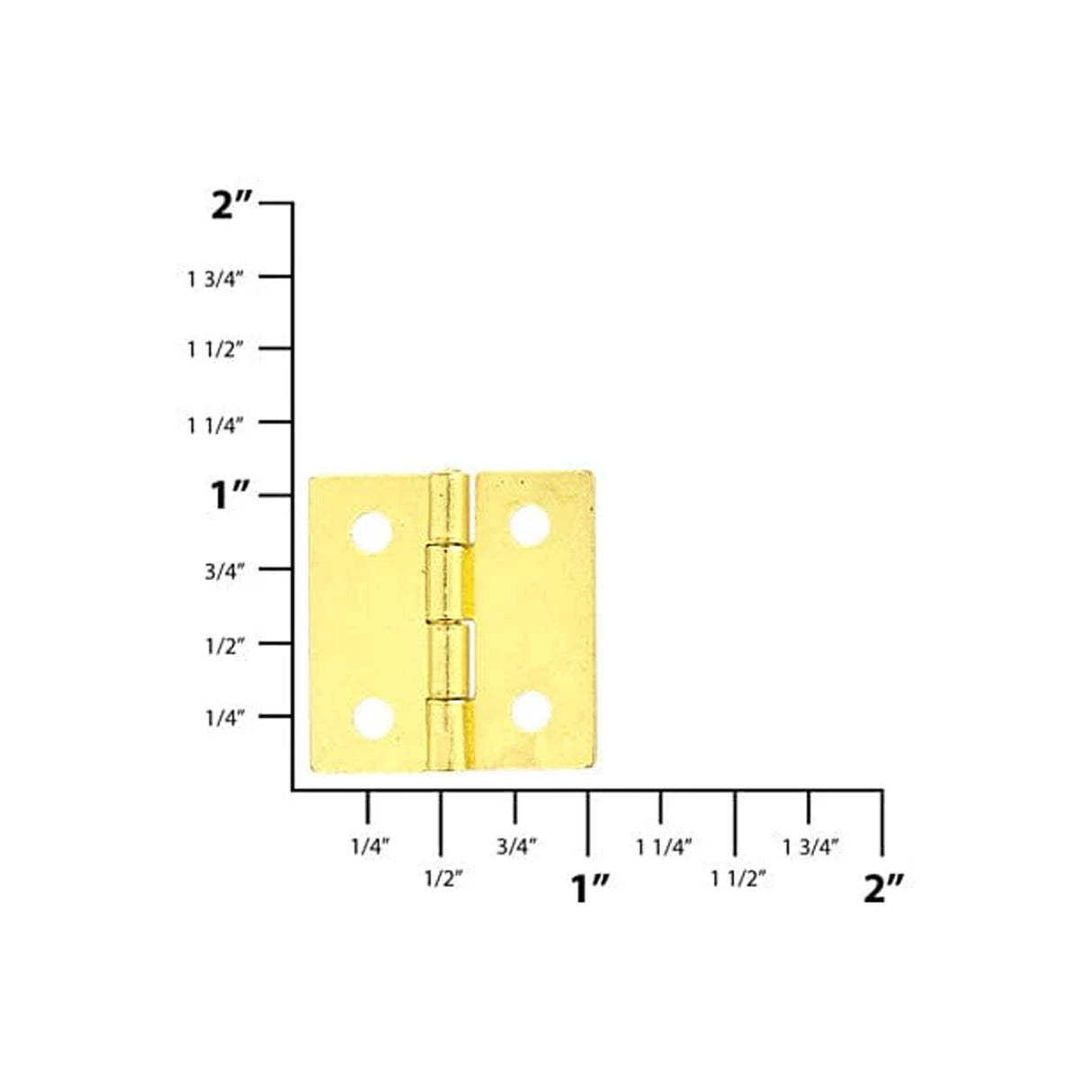 1" Brass, Box/Case Hinge Plate, Zinc Alloy, #D-34-BP