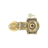 3 1/2" Brushed Antique Brass, Trunk Lock, Steel, #G-1-ANTB