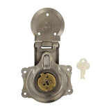 3 1/2" Brushed Antique Brass, Trunk Lock, Steel, #G-1-ANTB