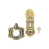 3 1/2" Brushed Antique Brass, Trunk Lock, Steel, #G-1-ANTB