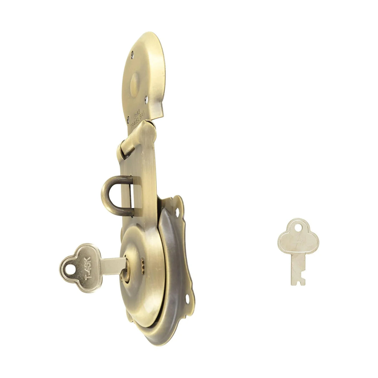 3 1/2" Brushed Antique Brass, Trunk Lock, Steel, #G-1-ANTB