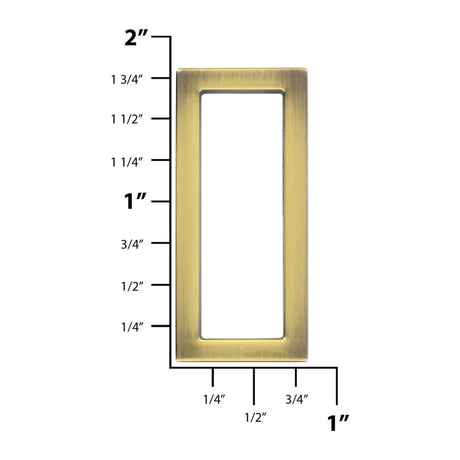 1 1/2" Antique Brass, Cast Rectangular Ring, Zinc Alloy, #P-2558-ANTB