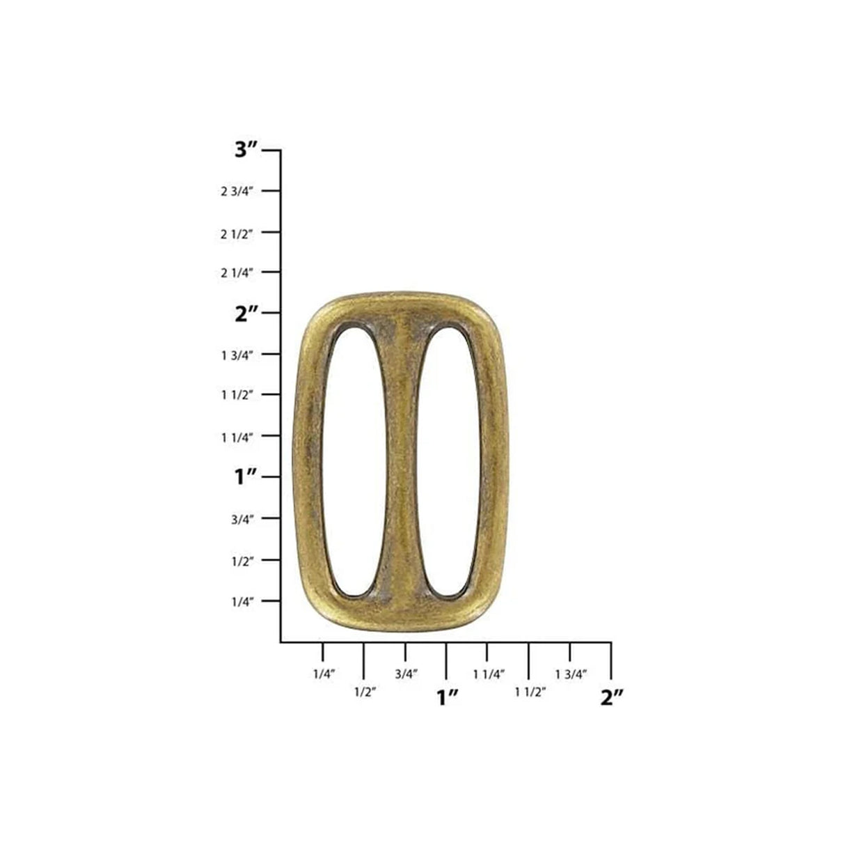 1 1/2" Antique Brass, Cast Slide Ring, Zinc Alloy, #C-2046-ANTB