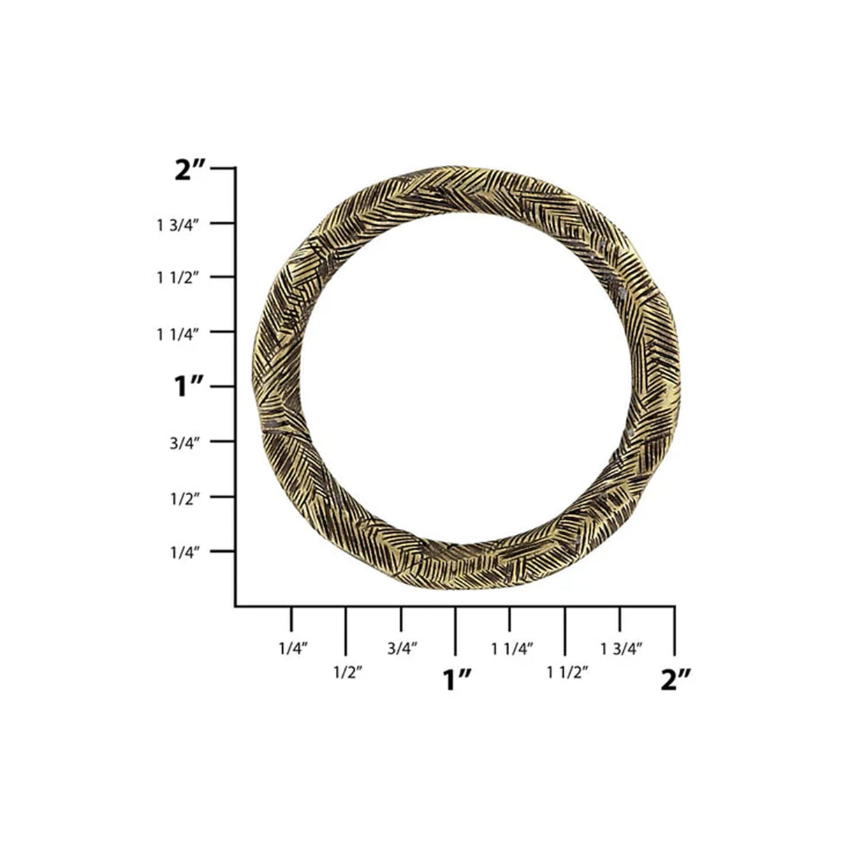 1 1/2" Antique Brass, Round Ring, Zinc Alloy, #P-3027-ANTB