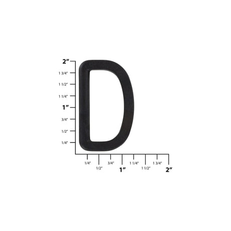 1 1/2" Black, Solid D Ring, Plastic, #DR-1-1-2