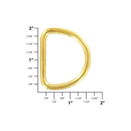 1 1/2" Brass, Cast D-Ring, Solid Brass, #P-1340