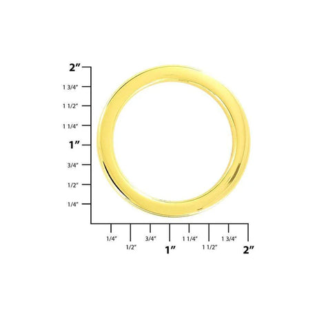 1 1/2" Shiny Gold, Cast Flat Round Ring, Zinc Alloy, #P-2551-GOLD