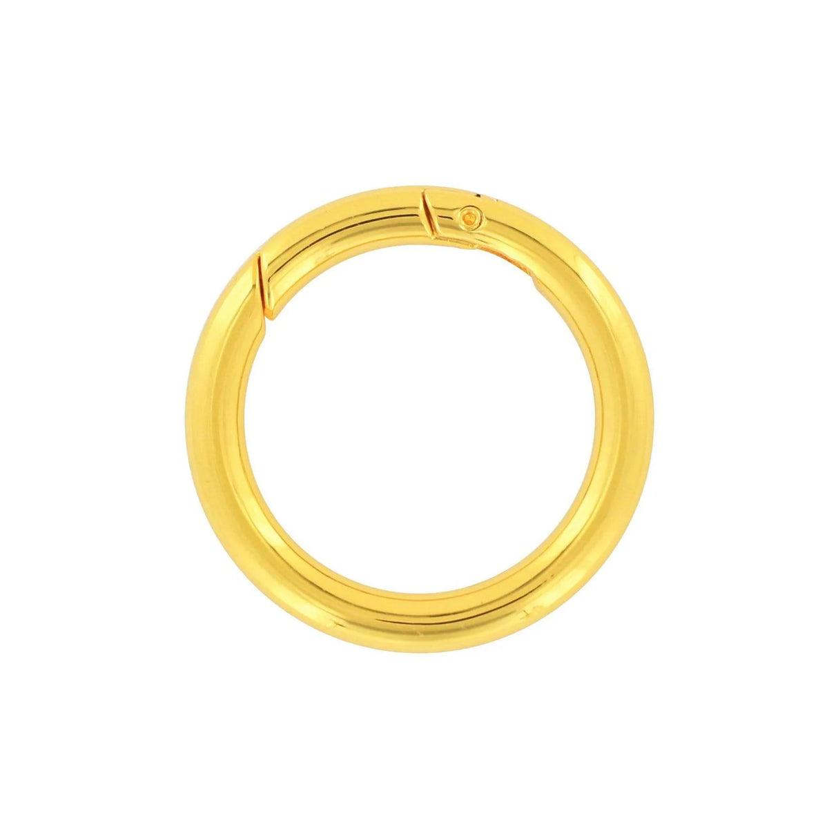 1 1/2" Shiny Gold, Spring Gate Round Ring, Zinc Alloy, #P-2526-GOLD