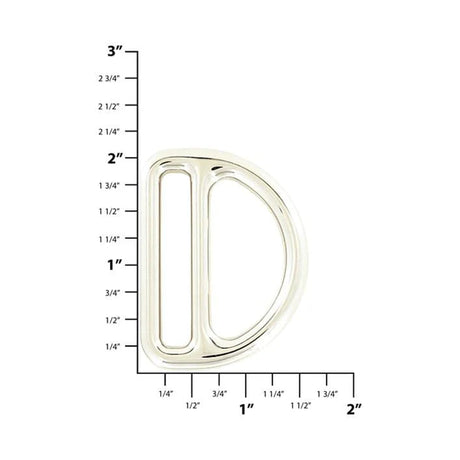 1 1/2" Nickel, Cast Double Loop D-Ring, Zinc Alloy, #C-1893-NIC