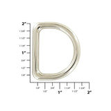 1 1/2" Shiny Nickel, Solid D Ring, Zinc Alloy, #D-403-NIC