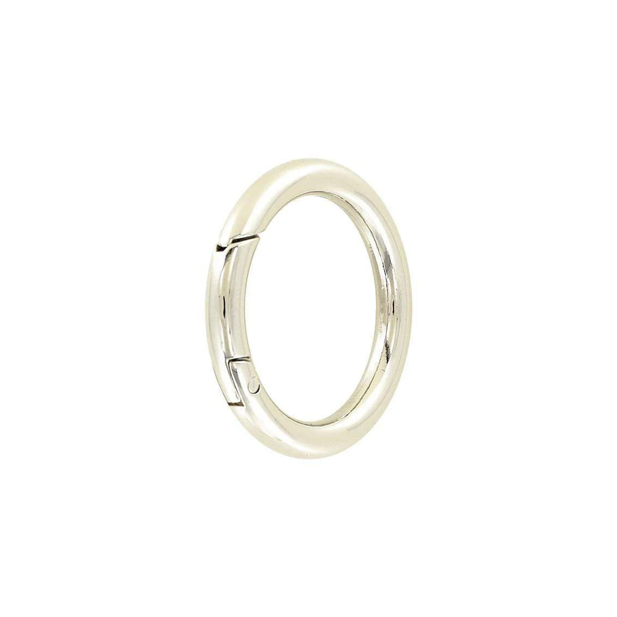 1 1/2" Shiny Nickel, Spring Gate Round Ring, Zinc Alloy, #P-2526-NIC