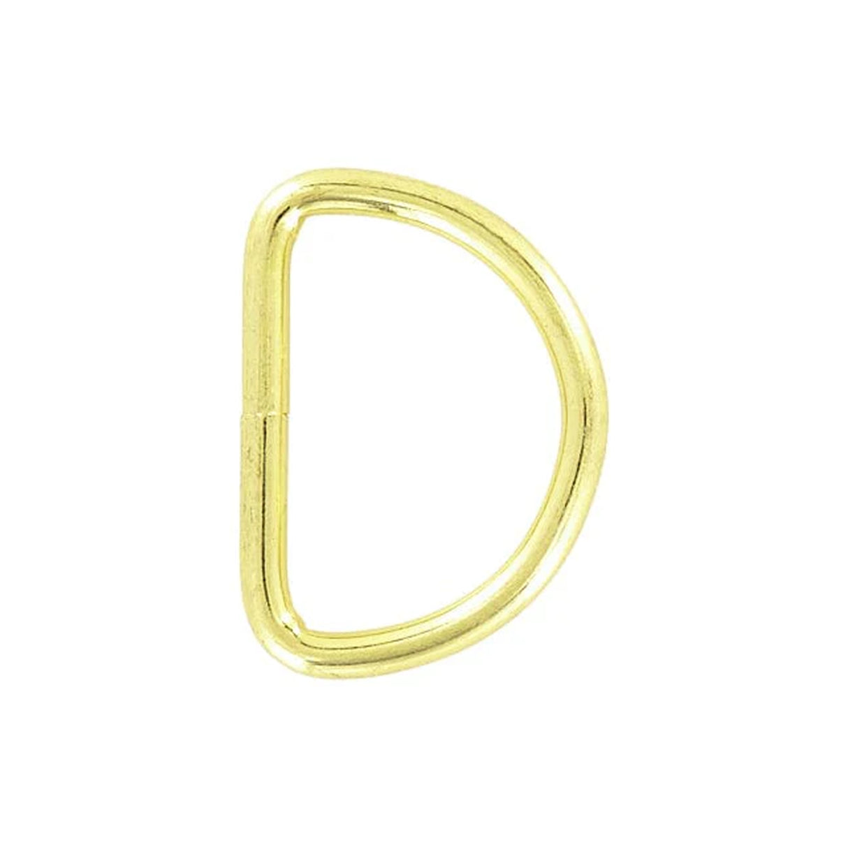 1 1/2" Shiny Brass, Welded D Ring, Steel, #P-2071-BP