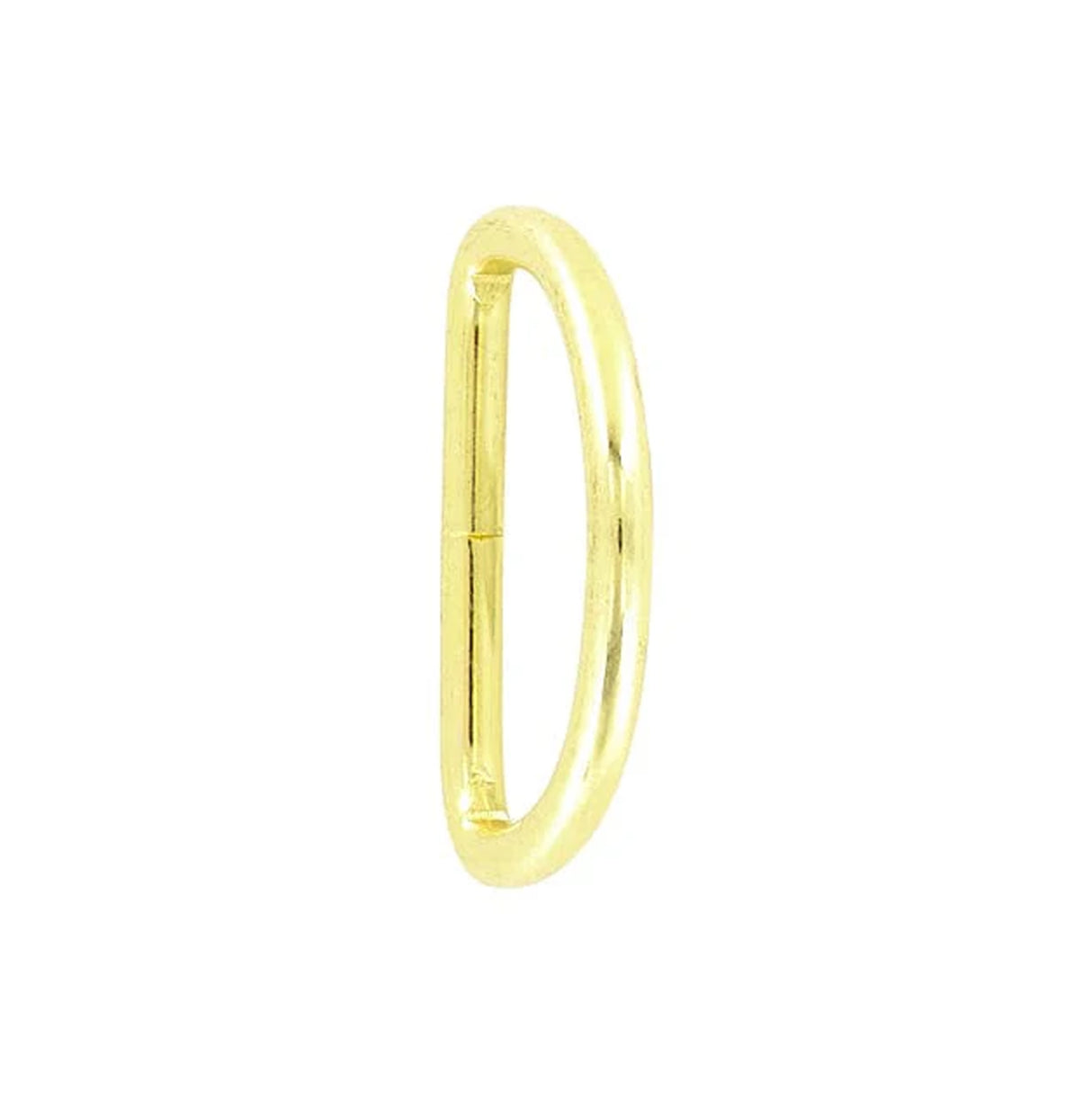 1 1/2" Shiny Brass, Welded D Ring, Steel, #P-2071-BP