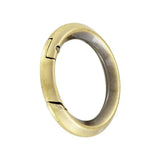 1 1/4" Antique Brass, Spring Gate Beveled Round Ring, Zinc Alloy, #P-2881-ANTB