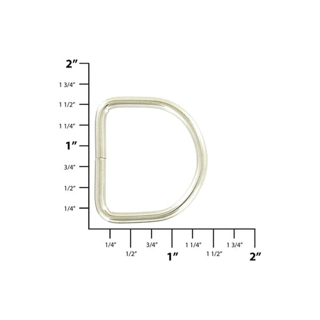 1 1/4" Nickel, Split D Ring, Steel, #D-111-NP