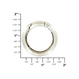 1 1/4" Shiny Nickel, Spring Gate Beveled Round Ring, Zinc Alloy, #P-2881-NIC