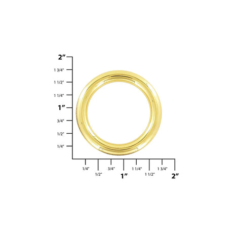 1 1/4" Shiny Gold, Solid Round Ring, Zinc Alloy, #P-2826-GOLD