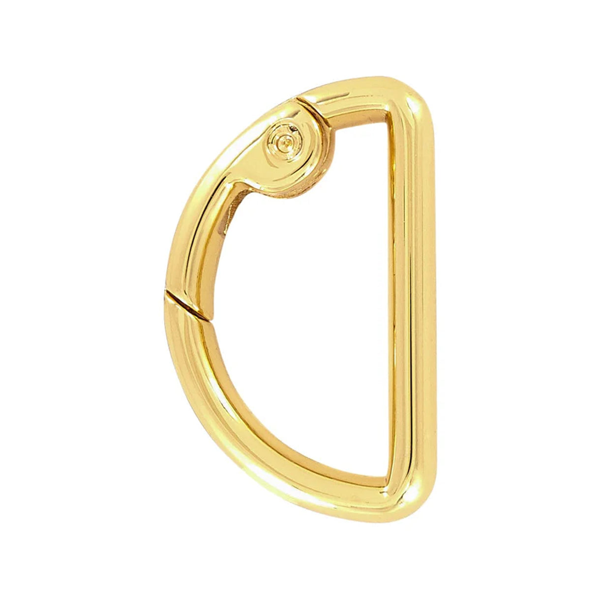 1 1/8" Shiny Gold, Spring Gate D Ring, Zinc Alloy, #P-2811-GOLD