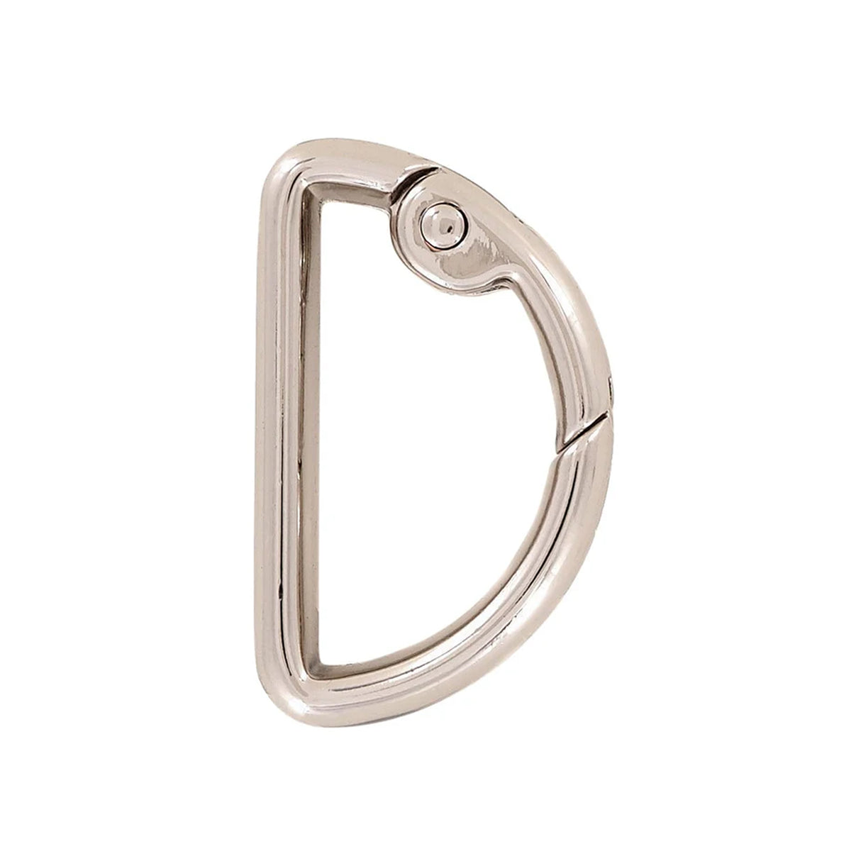 1 1/8" Shiny Nickel, Spring Gate D Ring, Zinc Alloy, #P-2811-NIC