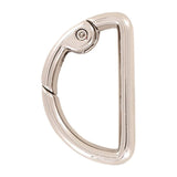 1 1/8" Shiny Nickel, Spring Gate D Ring, Zinc Alloy, #P-2811-NIC