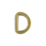 1/2" Antique Brass, Flat Cast D Ring, Zinc Alloy-PK5, #P-2564-ANTB