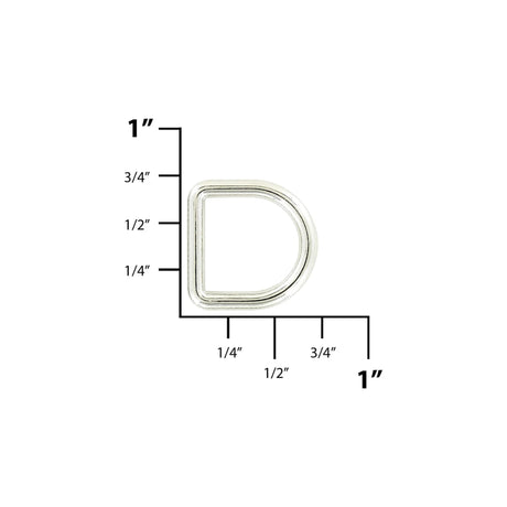 1/2" Nickel, Cast D-Ring, Zinc Alloy, #D-301-NP