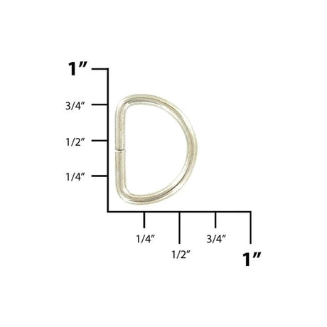 1/2" Shiny Nickel, Split D Ring Light, Steel, #D-101-NP