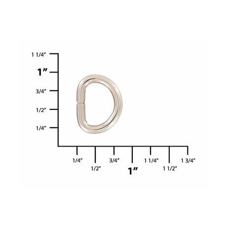 1/2" Nickel, Split D Ring, Steel, #P-2926-NIC