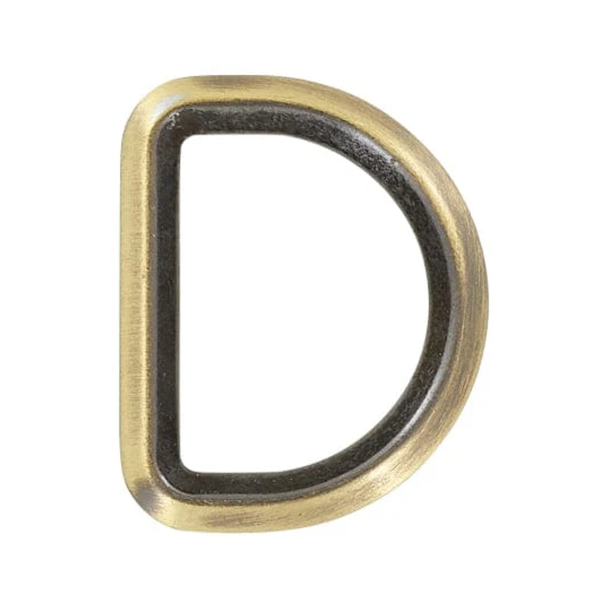 1 3/16" Antique Brass, Solid Beveled D Ring, Zinc Alloy, #P-2886-ANTB