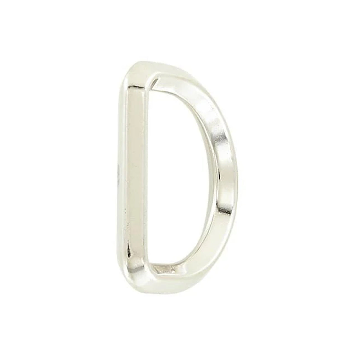 1 3/16" Shiny Nickel, Beveled Solid D Ring, Zinc Alloy, #P-2886-NIC