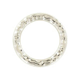 1 3/8" Shiny Nickel, Solid Textured Round Ring, Zinc Alloy, #P-2654-NIC