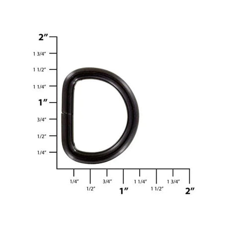 1" Matte Black, Split D Ring, Steel, #P-2120-BLK