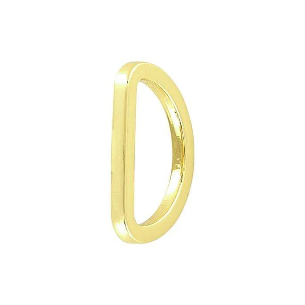 1" Shiny Gold, Flat Cast D Ring, Zinc Alloy-PK5, #P-2561-GOLD