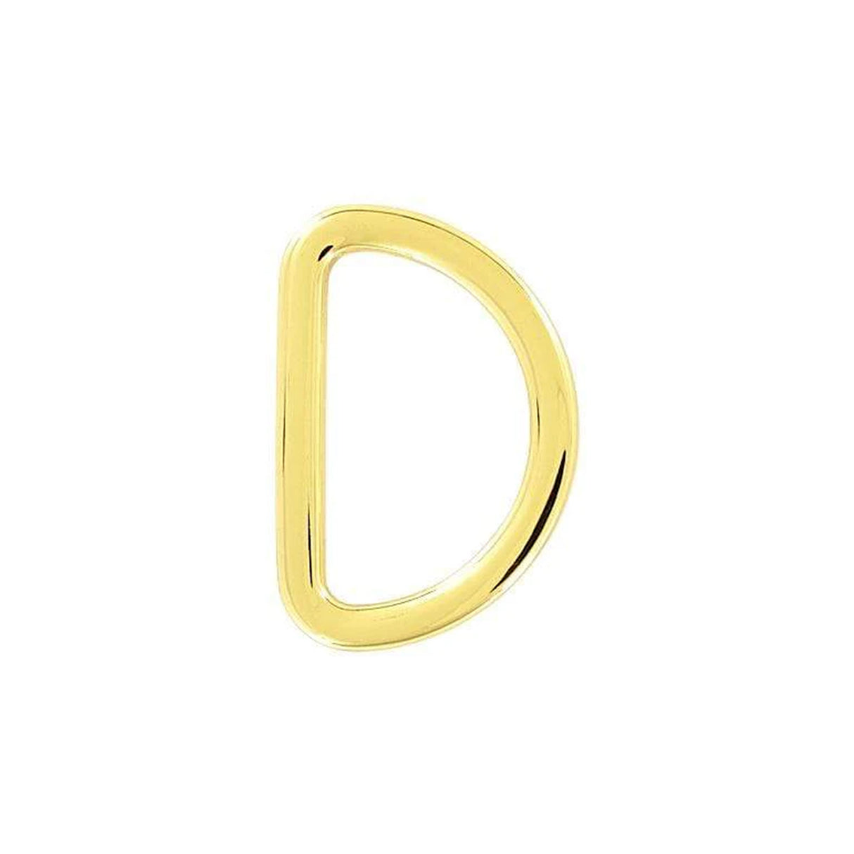 1" Shiny Gold, Flat Cast D Ring, Zinc Alloy-PK5, #P-2561-GOLD