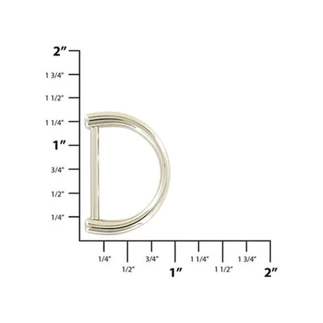 1" Shiny Nickel, D-Ring Handle Loop, Zinc Alloy, #P-3165-NP