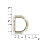 1" Nickel, Solid Beveled D Ring, Zinc Alloy, #P-2885-NIC