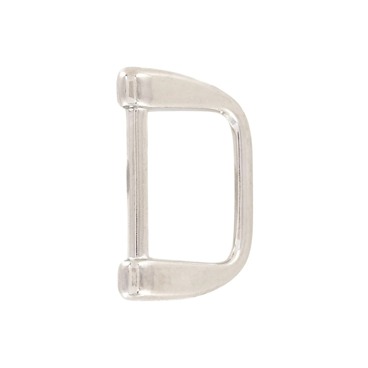 1" Shiny Nickel, Solid D Ring, Zinc Alloy, #P-2503