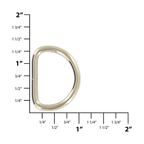 1" Nickel, Split D-Ring Heavy, Steel, #D-110-NP