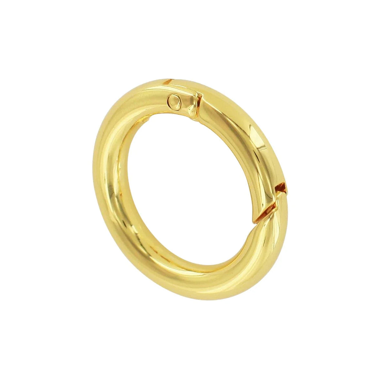 1" Shiny Gold, Spring Gate Round Ring, Zinc Alloy, #P-2514-GOLD