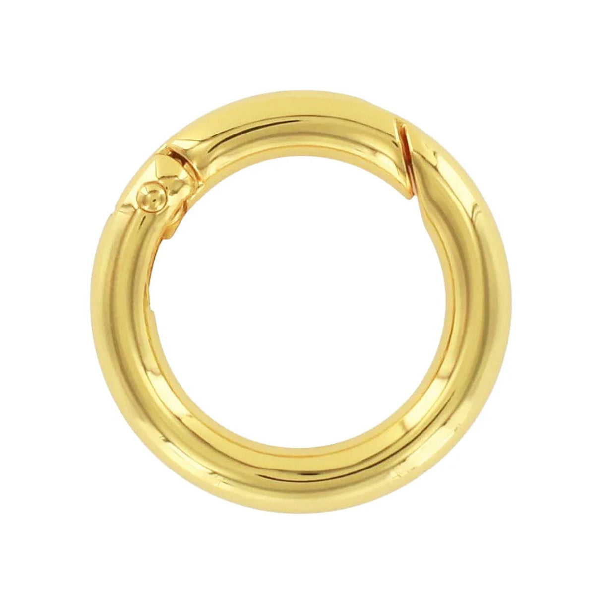 1" Shiny Gold, Spring Gate Round Ring, Zinc Alloy, #P-2514-GOLD