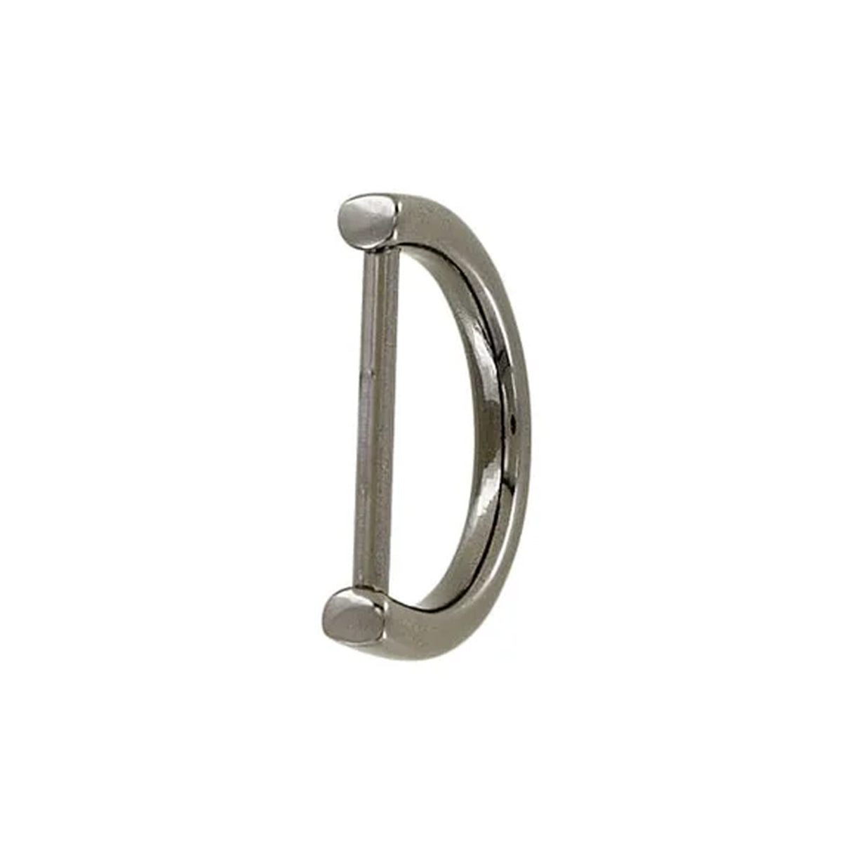 1" Shiny Gunmetal, D-Ring Handle Loop, Zinc Alloy, #P-3165-GUNM