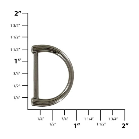 1" Shiny Gunmetal, D-Ring Handle Loop, Zinc Alloy, #P-3165-GUNM