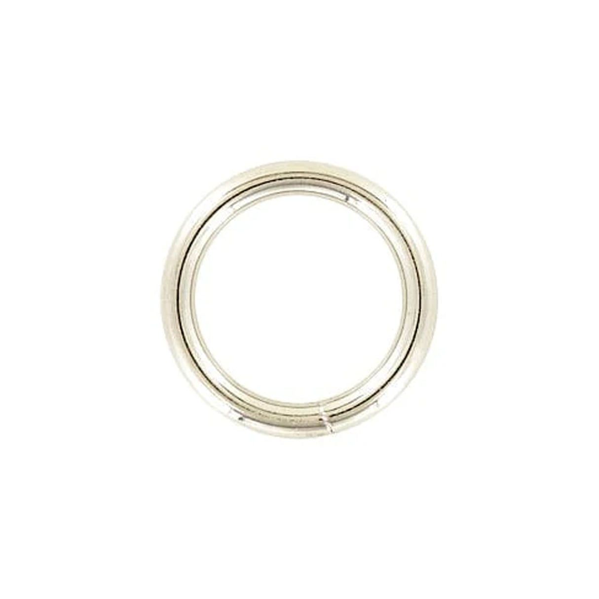 1" Shiny Nickel, Welded Round Ring, Steel, #P-2365